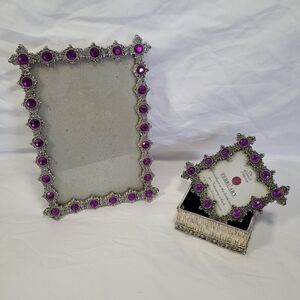 The Leonardo Collection FEBRUARY Amethyst Photo Frame And Jewerly Box Set